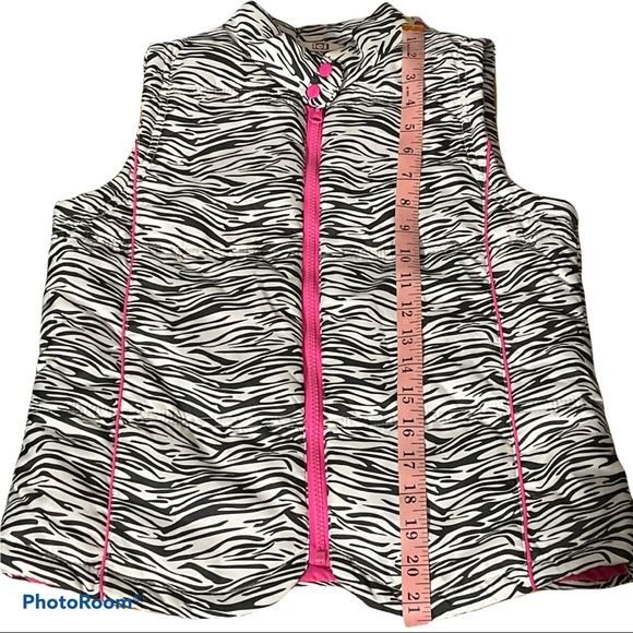 l.e.i life energy intelligence Zebra Vest Black & White,Zipper Fuschia 14/16 XL - Picture 7 of 10